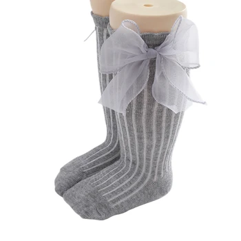 Čarape do telad za djevojčice Pudcoco, nalik na luk, meko svjetlo golfs do koljena, duge čarape-dren - Slika 2  