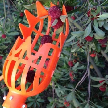 Bez stup, alat za prikupljanje žetve u высокогорном vrtu, praktičan, bijelo-narančasta plastični stroj za branje voća, Duboko košarica, robustan dizajn - Slika 1  