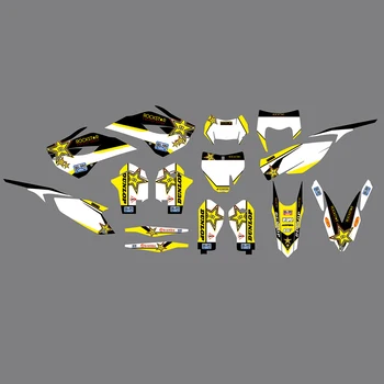 Grafički naljepnice Moto tima, Postavlja DECO Dekor Za Husqvarna TC TE 125 250 350 2014 2015 2016 i TX FX TC, FC i FS 2014 2015 - Slika 1  
