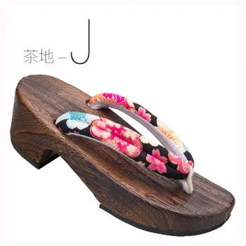 Ljetni svježe i univerzalne drvene klompe u japanskom stilu za žene na visokim potpeticama i u tenisice s debelim potplatima - Slika 1  