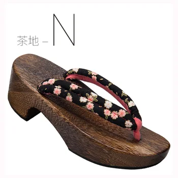Ljetni svježe i univerzalne drvene klompe u japanskom stilu za žene na visokim potpeticama i u tenisice s debelim potplatima - Slika 2  