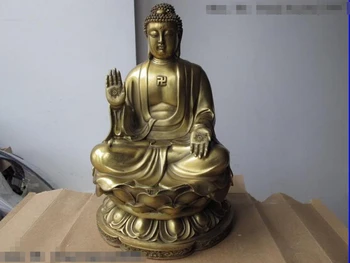 Naplativa brončani kip lava S0251 Kineski Budistički Hram Bakar Mesing Kip Buddha Amitabha Татхагаты Shakyamuni - Slika 1  