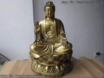 Naplativa brončani kip lava S0251 Kineski Budistički Hram Bakar Mesing Kip Buddha Amitabha Татхагаты Shakyamuni - Slika 2  