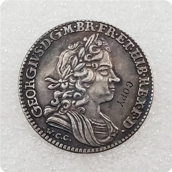 1724 godine Novac-kopija 1 шиллинга Georgea I. (2. poprsje) iz velike Britanije - Slika 2  