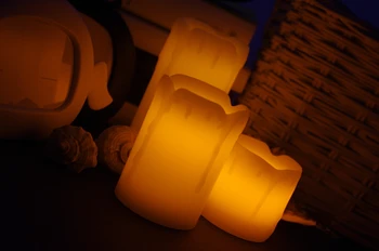 3 kom./lot Jeftini svijeće sa žutim scintillating voskom Suza Kap Suza Light Беспламенная svijeća E-svijeća na stupu s baterijskim napajanjem - Slika 1  