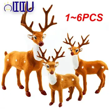 1-6 kom. nakita od sika jelen umjetna medo jelen svijetle božić sob ukrasne lutka pliš igračke dječji rekvizite za fotografije - Slika 1  