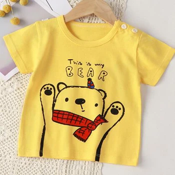 Majice s kratkim rukavima za djevojčice, dječje majice s likom Dinosaura, odjeća za dječake, majice, pamučne majice za djecu, dječja odjeća - Slika 2  