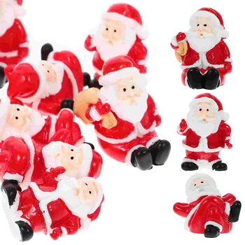 Božićni minijaturne figurice Djeda Mraza, nakit izrađen je od smole, božićne ukrase za dollhouse, figure od snijega kugle - Slika 1  