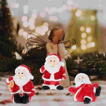 Božićni minijaturne figurice Djeda Mraza, nakit izrađen je od smole, božićne ukrase za dollhouse, figure od snijega kugle - Slika 2  
