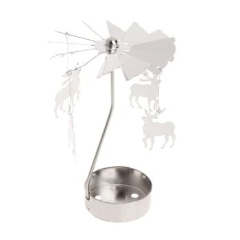 Okretni nosač Rotirajući Svijećnjak Metalni stalak za čajne svjetiljke za vjenčanje - Slika 2  