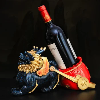 Kineski stalak za vino crveno Qilin decoration Europski kreativno uređenje vinskog kabineta restoran ukras kuće stalak za boce vina - Slika 2  