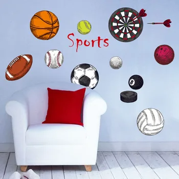 Pozadina Košarku, ragbi, nogomet, naljepnice za zid za ukrašavanje zidova spavaće sobe, naljepnice, postere s мультфильмами, vodootporan samoljepljive - Slika 1  