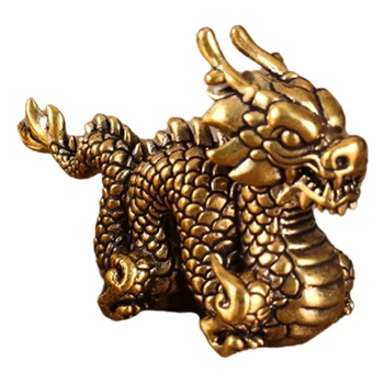 Ukras u obliku zmaja, stolni латунная model zmaja, press papier s kipom zmaja od Drevne Kine - Slika 2  