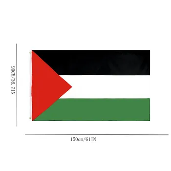 90x150 cm Visi zastava Palestine od visoko-kvalitetne poliester, palestinski banner za ukras, Velika zastava Palestine, novi poliester - Slika 2  
