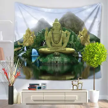 Tapiserija s Indijskom Mandala, Zid Koprenu s likom Buddhe u Boemskom stilu, odbojka na Tepih, Yoga Mat, Deka, Stolnjak - Slika 1  