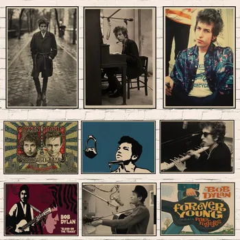 Plakat Bob Dylan, Retro Uzorak od Kraft-papir, Zid umjetnost, slikarstvo za dnevni boravak, Kućnog tekstila, naljepnica na zidu, soba dekor 1004 - Slika 1  