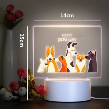 Moderna 3D led noćni dječji lampa za pse za dom, dječji noćno svjetlo, 3D led noćno svjetlo, меняющий boja - Slika 2  
