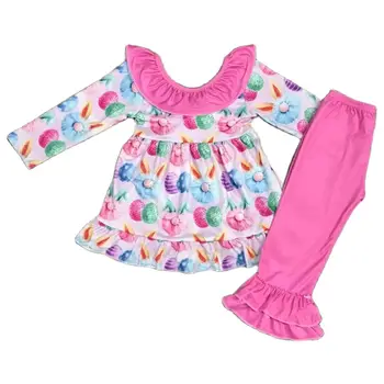 Topla rasprodaja Dječje odjeće u stilu digitalni tisak, komplet odjeće za djevojčice - Slika 2  