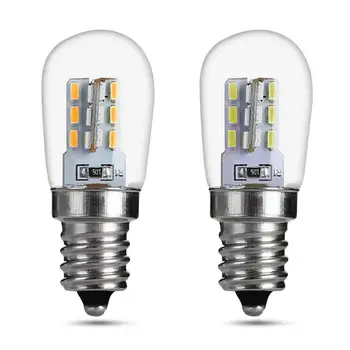 E12 2W E12 LED S visoke svjetline led žarulja, žarulja sa staklenim hlad, čisto toplo bijelo svjetlo za šivaći stroj, Hladnjak. - Slika 1  