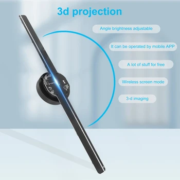 40-loptu Ventilator projektora, 3D holograma 224LED T40 HL Ažuriranje Wi-Fi Oglasne zaslona Daljinski Holografski Projektor led natpisi - Slika 2  