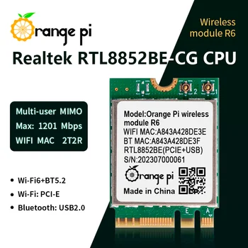 Modul Wi-Fi R6 za naknade Orange Pi 5 Plus, dual-band Wi-Fi6 + BT5.2 2,4 G/5G s bežičnim modulom sučelje PCIE M. 2 E-Key - Slika 2  