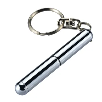 Olovke i bojice privezak za ključeve, Olovke od nehrđajućeg čelika Mini Metalni prsten Teleskopski čelik ključ Glatka olovke za pisanje Lopta - Slika 2  