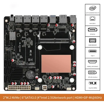 Matična ploča NAS N100/i3-N305 4x mrežne kartice Intel i226-V 2.5 G 2x M. 2 NVMe Šest SATA3.0 1 * DDR5 HDMI2.0 DP Mini ITX tip ploča matična ploča - Slika 2  