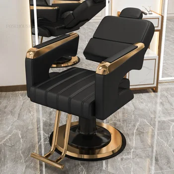 Namještaj za frizerskom salonu, Frizer stolice za salon za uljepšavanje, Kose stolica za profesionalno šišanje kose, stolice sa sklopivim naslonom, Podizanje kolica sa zaokretnim leđa - Slika 2  