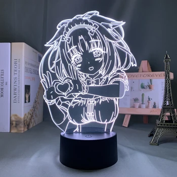Anime Некопара Cimet Led noćno svjetlo za Uređenje Spavaće sobe rođendanski Poklon noćno svjetlo Mange Waifu Stolni 3d Lampa Nekopara - Slika 1  