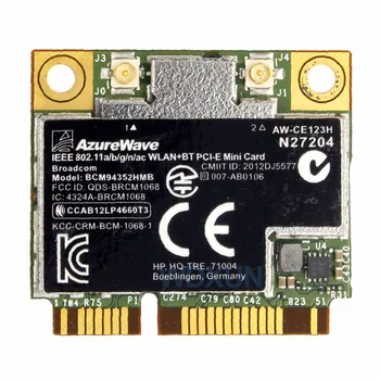 BroadCom BCM4352 BCM94352HMB Pola Mini PCIe (PCI-express Bežični WIFI WLAN, BT Bluetooth Kartica 802.11 AC 867 Mhz za 724935-001 - Slika 2  