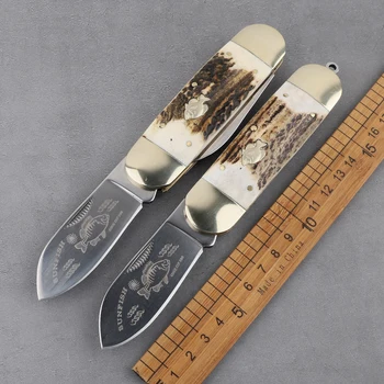 Sunfish 4116 čelična oštrica, rog, латунная ručka, taktički sklopivi nož za preživljavanje na otvorenom, lov, samoobrane, multifunkcionalni voćni nož na sklapanje - Slika 1  