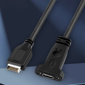 50 cm, Žica za povezivanje matične ploče USB 3.1 Type i E-Type C, 10 Gbit/s, linija adapter za proširenje matične ploče s vijkom za pričvršćivanje na ploči - Slika 1  