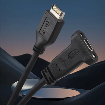 50 cm, Žica za povezivanje matične ploče USB 3.1 Type i E-Type C, 10 Gbit/s, linija adapter za proširenje matične ploče s vijkom za pričvršćivanje na ploči - Slika 2  