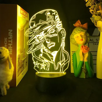 JoJo Bizarno Adventure Cujo Джотаро 3d led žarulja za spavaće sobe manga noćna svjetla anime lik Ukras mangan slatki poklon - Slika 1  