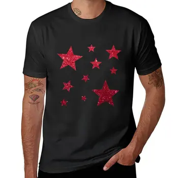 Crvena majica s umjetnom svjetlu Star Pack, odjeća u stilu hipi, majice na red, majice za muškarce - Slika 1  