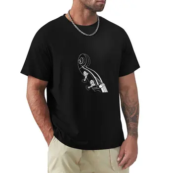 Majica sa vertikalnim bas i scrollable (bijela), vrhovima velikih dimenzija, majice, crne majice za muškarce - Slika 1  
