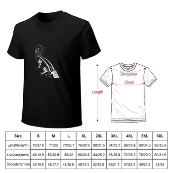 Majica sa vertikalnim bas i scrollable (bijela), vrhovima velikih dimenzija, majice, crne majice za muškarce - Slika 2  