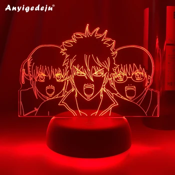 Led žarulja Anime Гинтама za ljubitelje dekorativne rasvjete u sobi rođendanski Poklon Меняющий boje Manga Led noćno svjetlo Гинтама na baterije - Slika 1  