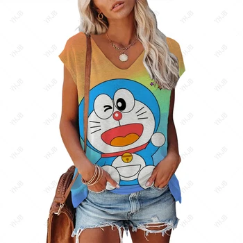 Ljetni Hit Prodaje, Ženska Moda Majica na бретелях Bez rukava s Osobnim po cijeloj površini Doraemon A Dream, Casual Ženski Top Slobodnog Veličine - Slika 1  