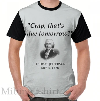 Muška majica s zabavnim po cijeloj površini, ženske majice, t-shirt, Zabavna majica sa slikom Dan neovisnosti Thomas Jefferson, Povijesti SAD-a, majica okruglog izreza - Slika 1  