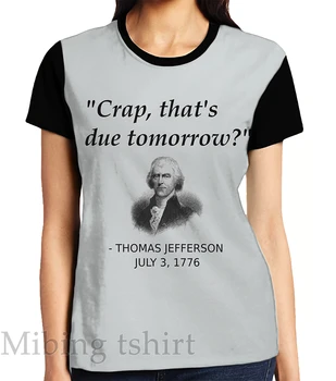 Muška majica s zabavnim po cijeloj površini, ženske majice, t-shirt, Zabavna majica sa slikom Dan neovisnosti Thomas Jefferson, Povijesti SAD-a, majica okruglog izreza - Slika 2  