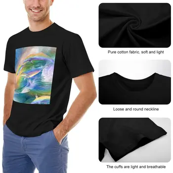 T-shirt Rainbow Dolphins, vintage majica kratkih rukava, odjeća kawaii, majice s mačkama, jednostavne crne majice za muškarce - Slika 2  