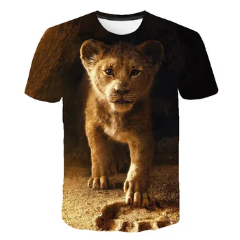 Topla rasprodaja do 2022 Godine, Dječja Majica s 3D ispis Lion, Ljetna Majica Kratkih rukava I Okruglog izreza, Trendy i Casual Top, t-Shirt Оверсайз - Slika 2  