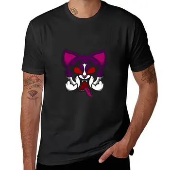 Nova majica s ljubičastim mačka od crnog metala, t-shirt sa slatkim slikama, majice za sportaše, majice za muškarce od pamuka - Slika 1  