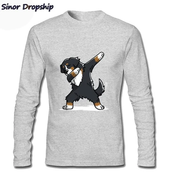 Вытирающие Majice Bernese Mountain Dog Muška t-Shirt Od Pamuka Dugih Rukava Muške Grafička Crna Majica u stilu Hip-Hop Оверсайз XS-2XL - Slika 2  