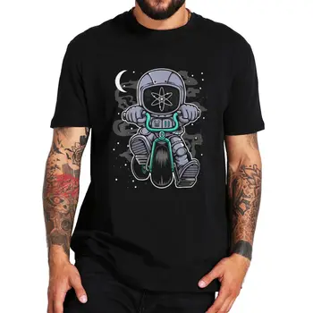 Astronauta Cosmos ATOM Majica Crypto Coin To The Moon Token Berba Majice Svakodnevni Godišnje Хлопковая Soft Muška t-shirt Europske Veličine - Slika 1  