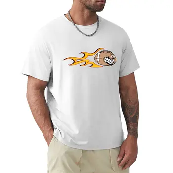 T-shirt s ljutitim plamteće lopte za američki nogomet, bluza novo izdanje, muška odjeća skrojen - Slika 1  