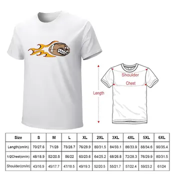 T-shirt s ljutitim plamteće lopte za američki nogomet, bluza novo izdanje, muška odjeća skrojen - Slika 2  