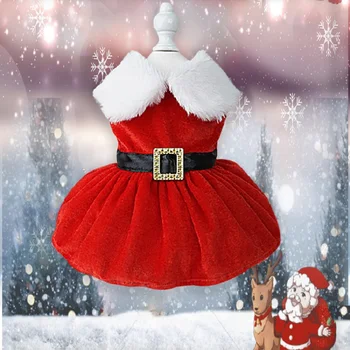 Božićna haljina za pse, odjeća za male pse, godišnji Božićni cosplay, haljina za mačke, elegantan haljinu za štence princeza - Slika 1  
