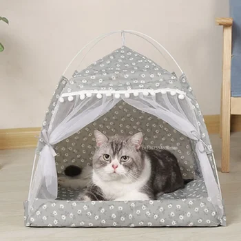 Šator za kućne ljubimce, krevet za mačje kućice, komforne proizvodi za pribor za kućne ljubimce, Dom, udoban umirujuće mačji krevet za male pse, krevet-dom za chihuahua - Slika 1  